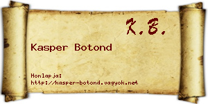 Kasper Botond névjegykártya